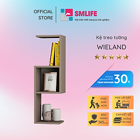 Kệ gỗ treo tường trang trí hiện đại SMLIFE Wieland  | Gỗ MDF dày 17mm chống ẩm | D27xR20xC86cm - Màu