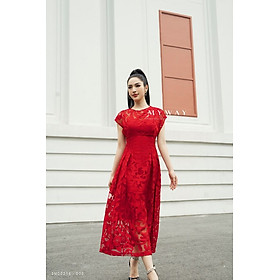 Đầm Ren Đỏ Nữ MY WAY Dáng Xòe Tay Cánh Tiên Quý Phái 3MD0216-DO0