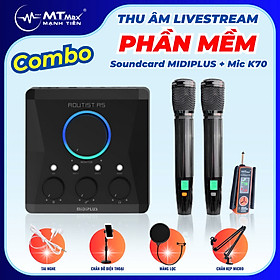 Combo chuyên Thu Âm Dùng Phần Mềm Livestream Chuyên Nghiệp sound card Routist RS GEN II và micro đa năng K70 hàng nhập khẩu