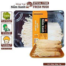 HCM Nấm Kim Châm Tươi 200gr Ngon Sạch - Nông Trại Nấm Xanh