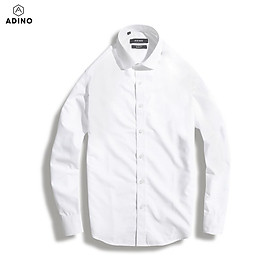 Hình ảnh Áo sơ mi trắng nam dài tay ADINO vải nến lụa sợi sồi modal dáng công sở slimfit hơi ôm trẻ trung S300-S306
