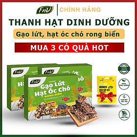 [Mua 3 có quà HOT] Thanh gạo lứt hạt óc chó rong biển, mau 3 hộp 180g + Tặng 1 bịch xoài sấy dẻo Frusa 35g