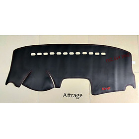 Thảm Taplo Xe Mitsubishi Attrage 2015-2023 loại da dày cao cấp 3 lớp chống trượt Da Carbon đen