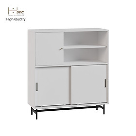 [Happy Home Furniture] LUCA, Tủ lưu trữ cánh lùa - Chân sắt, 108cm x 40cm x 120cm ( DxRxC), TCL_015