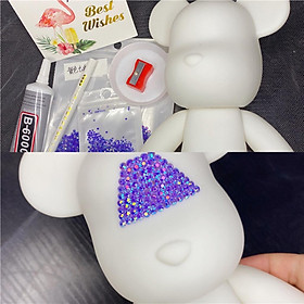 Mua Gấu đính đá  Gấu đính đá handmade Bearbrick size 23cm cao cấp cho mọi lứa tuổi
