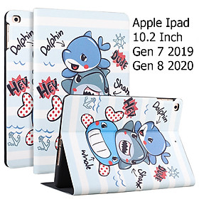 Bao Da Cover Dành Cho Apple Ipad 10.2 Inch 2019 Hỗ Trợ Smart cover Hoa Văn Dễ Thương