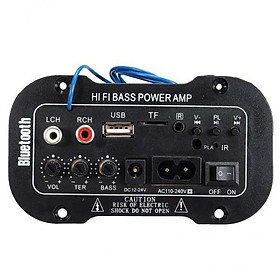 2x5 Inch 220V Bluetooth  Bass Power AMP Handsfree USB TF AUX