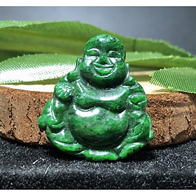 Mặt Phật Di Lặc Cẩm Thạch xanh lí cao cấp