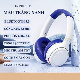 Mua Tai nghe không dây INPHIC H1 kết nối Bluetooth 5.3 và cổng AUX 3.5mm dung lượng pin lớn 600mAh với âm thanh cực hay - Hàng Chính Hãng