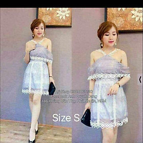 Đầm bẹt vai ren trắng 2 dây