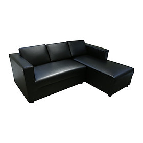 Sofa da chữ L góc trái Juno H-Jeep 200 x 150 x 77 cm (Đen)