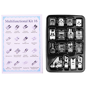 Sewing Machine Presser Feet Set 16PCS Professional Sewing Crafting Presser Foot Feet for Janome Brother Singer Sewing