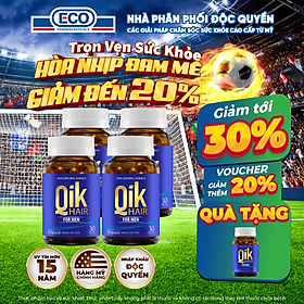 [Tặng Hộp 15v] Combo 4 Hộp 30v - Viên Uống Mọc Tóc Qik Hair For Men Ecogreen Giảm Rụng Tóc Cho Nam