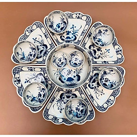 Bộ Đồ Ăn Hoa Mặt Trời Gốm Sứ Bát Tràng "HK001