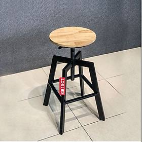 Ghế bar xoay GB15CT Juno Sofa màu gỗ chân sắt đen 32 x 52/81 cm