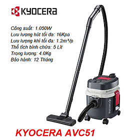 Mua Máy hút bụi 1050W- 5L Khô+ướt (dùng điện) Kyocera AVC51| Hàng chính hãng