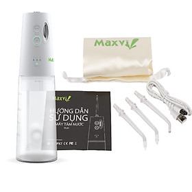 Máy tăm nước cá nhân (Máy tăm nước du lịch) MAXVI FL01 Có nút điều chỉnh tốc lực Bảo hành 1 năm 1 đổi 1 Đèn led sáng công tắc Bình nước 300ml thoải mái dùng