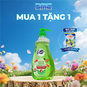 MUA 1 TẶNG 1: Chai Nước Rửa Chén Bát Gleaming Hương Chanh Đào 1L TẶNG 1 Vỉ Treo WC Hương Chanh