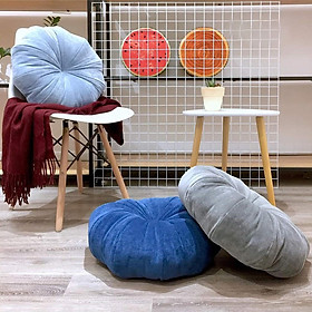 Mua Đệm Ngồi Bệt - Gối Ngồi Bệt Trang Trí Cao Cấp Hình Bí Ngô Vỏ Nhung  Kích Thước 45cm  Dày 10cm Lõi Bông Đầy Đặn - Vseat