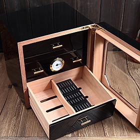 Mua Tủ cigar mini - Tủ bảo quản cigar hiện đại có đồng hồ đo độ ẩm (kt 24x24x24cm)
