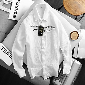 ÁO SƠ MI ĐŨI TAY DÀI,THIẾT KẾ HỌA TIẾT CHỮ TRÊN ÁO SIÊU NGẦU THỜI TRANG VINA 1HIT FASHION