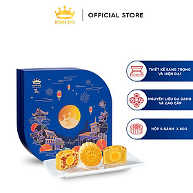 Hộp bánh trung thu Kinh Đô cao cấp - Thu Đoàn Viên (6 bánh x 80g)