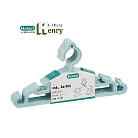 Set 10 Móc Treo Quần Áo Đại Hokori 2833, Mắc quần áo người lớn nhựa Việt Nhật cao cấp - Màu ngẫu nhiên