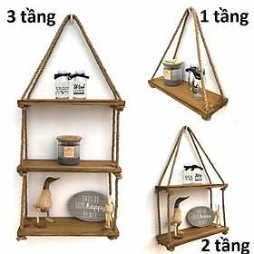 Kệ Treo Tường Kèm Dây Hình Chữ Nhật 1 Tầng Dru-Hàng Chính Hãng