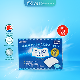 Bông Tẩy Trang S Select Nhật Bản 80 Miếng (Dạng Side-Sealed)