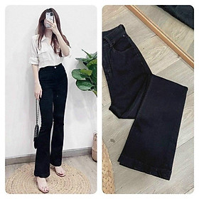 Quần Jean Ống Loe Đen Ulzzang Unisex mặc lên cực tôn dáng Chất Liệu Co Giãn Mềm Dày MỊn C130U