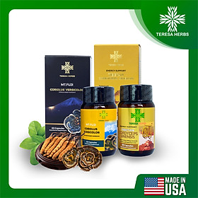 Mua Combo phục hồi sức khoẻ nhanh hậu Covid-19 (kết hợp Đông Trùng Hạ Thảo + Nấm Vân Chi) (Made in USA) - Giúp Bổ phổi  Bổ Thận  Tăng cường đề kháng  kháng viêm tự nhiên  giảm ho  hỗ trợ hồi phục sức khoẻ  tái tạo tế bào  giúp ăn ngon  ngủ ngon