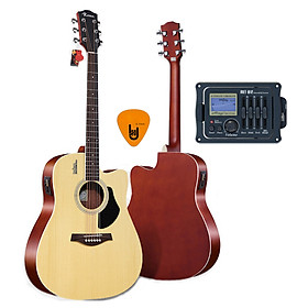 Mua  Gắn EQ  Đàn Guitar Acoustic Rosen G12 Màu Gỗ Dáng D và EQ Mings AGA MET-B12 (Đàn đã gắn sẵn EQ) - Phân Phối Chính Hãng - Kèm Móng Gảy DreamMaker