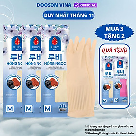Mua Mua 3 Tặng 2 - Đôi Găng Tay Cao Su Đất Vàng Và Than Gỗ Ruby M