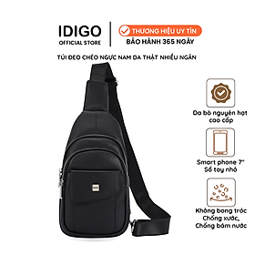 Túi đeo chéo nam, túi đeo trước ngực da thật cao cấp IDIGO MB1 - 7011