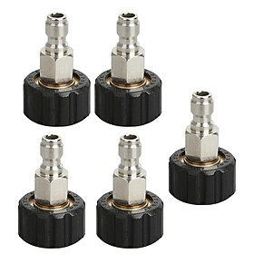 5x High Pressure Washer Quick Connector M22-14mm x 1/4 Quick Release Adapter