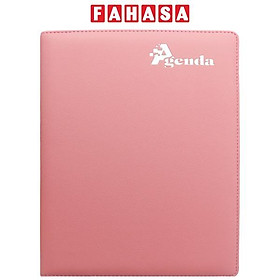 Sổ Bìa Da Agenda Trung - Kẻ Ngang 64 Trang - Fabico-XNI24 - Màu Hồng