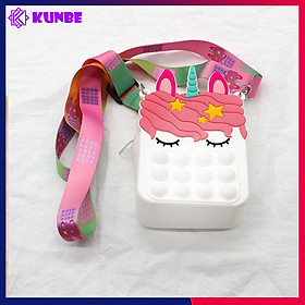 Túi Đeo Pop It Fidget KUNBE, Túi Xách Đeo Cho Bé Bóp Bong Bóng Nhiều Hình Dễ Thương Giúp Trẻ Thích Thú, Giảm Stress