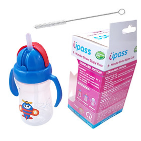 Bình tập uống cho bé từ 6 tháng Upass 150ml tặng kèm cọ rửa ống hút