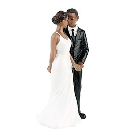 Wedding Resin Groom Bride Black Couple Figurine Cake Topper Decoration