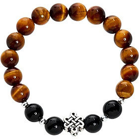 Vòng Đá Mắt Hổ Phối Charm Ngọc Quý Gemstones VT34