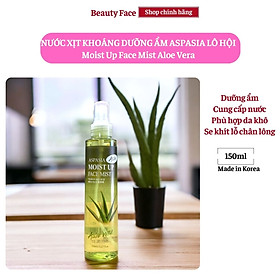 Xịt Khoáng Nha Đam Trắng Sáng Dịu Da Aspasia Moist Up Face Mist Aloe XKNDTSDD (150ml)