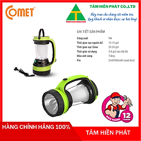 Đèn sạc led tích hợp tấm pin solar comet crl3303s 9w - hàng chính hãng