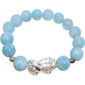 Vòng Tay Đá Aquamarine Charm Tỳ Hưu