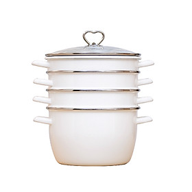 Mua Bộ nồi đa năng thép tráng men Bonanza Trắng  Tặng bộ bình ly thủy tinh Maxim (01 bình + 06 ly)