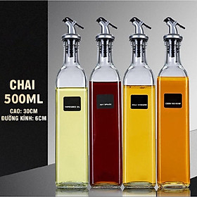 Lọ Thủy Tinh Đựng Gia Vị Đựng Dầu Đa Năng Có Vòi Inox Đổ Tiện Lợi