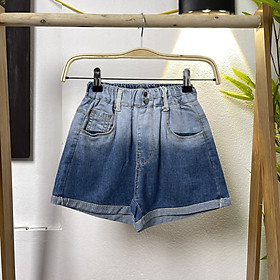Quần đùi bé gái vải bò size đại, Short jean cho bé 5-10 tuổi màu loang co giãn mềm mại kiểu dáng thời trang