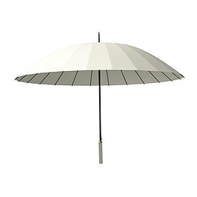 Long Handle Umbrella, Weatherproof Windproof PU Leather Handle Straight Umbrella for Hiking