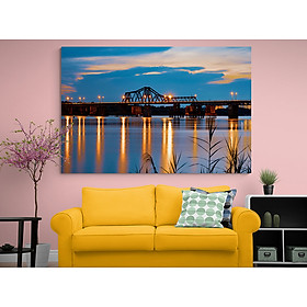 Tranh Treo Tường Trang Trí Decor Canvas Nghệ Thuật - Phong Cảnh Các Cây Cầu Ở Hà Nội - Công Nghệ In UV Nhật Bản - Màu Sắc Đẹp Rõ Nét