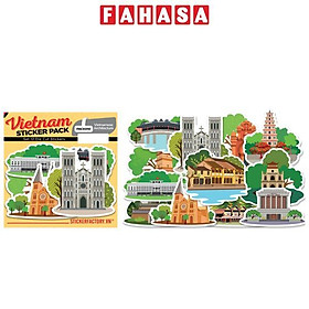 Bộ 12 Hình Dán Vietnamese Architecture - Die Cut Sticker Pack - Stickerfactory PACK0010