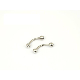 Khuyên xỏ mày màu bạc 2 đầu bi đá/khuyên mày/khuyên xỏ - XUÂN SHOP